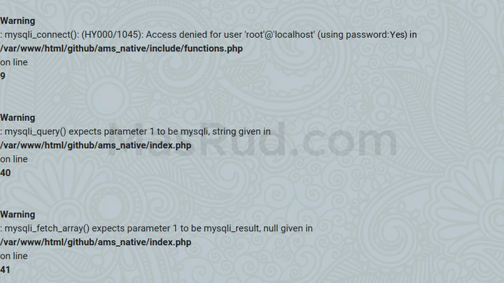 Error access denied for user &lsquo;root&rsquo;@&rsquo;localhost&rsquo;.