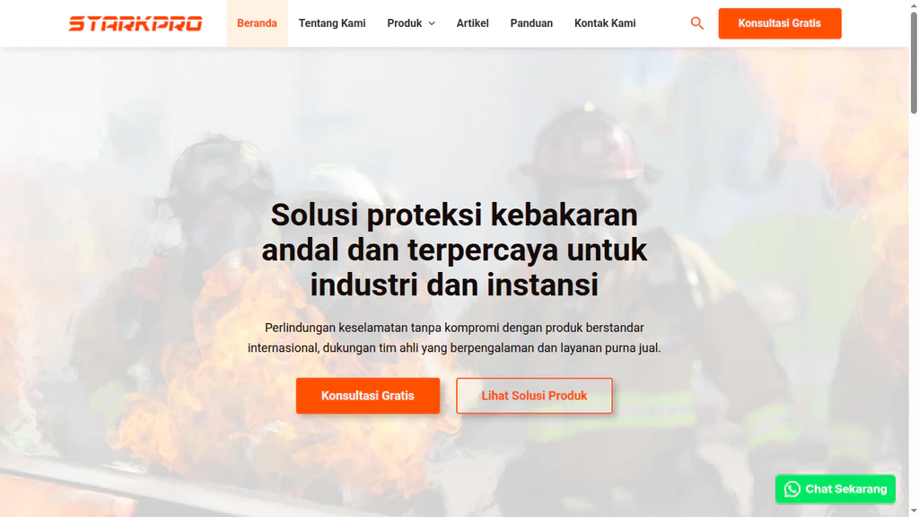 Website Starkpro.co.id: company profile dan katalog produk safety equipment